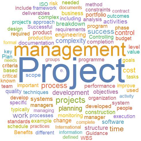 Project Management word cloud